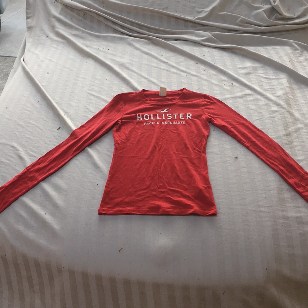 Hot Red Hollister long sleeve tee